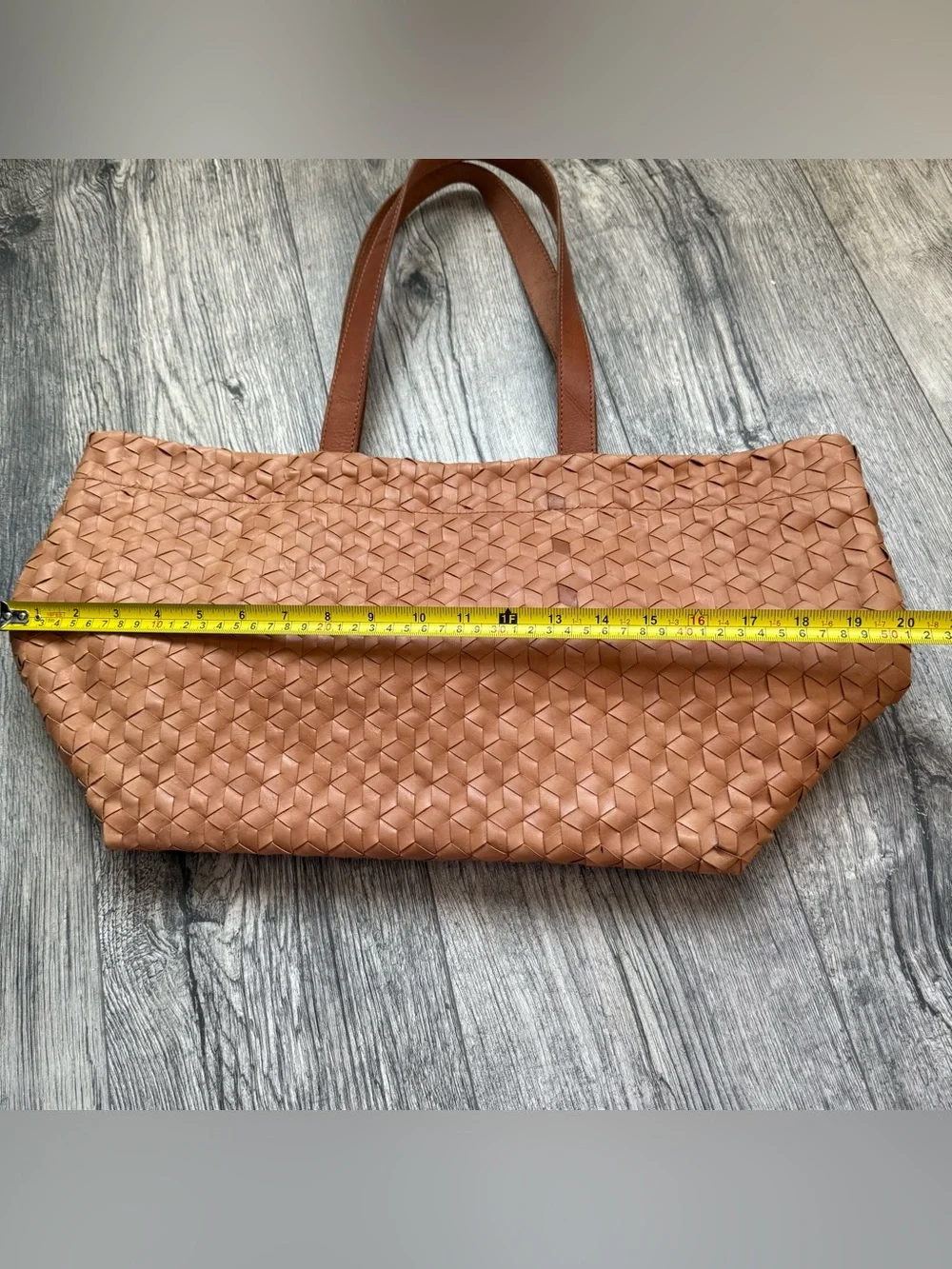 Madewell Woven Leather Tote – Cognac Brown